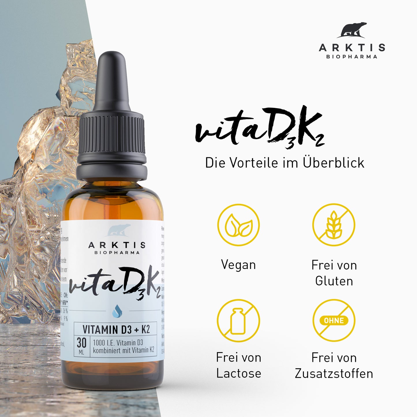 Arktis Vita D3+K2 - Vitamin D3+K2 (MK-7)