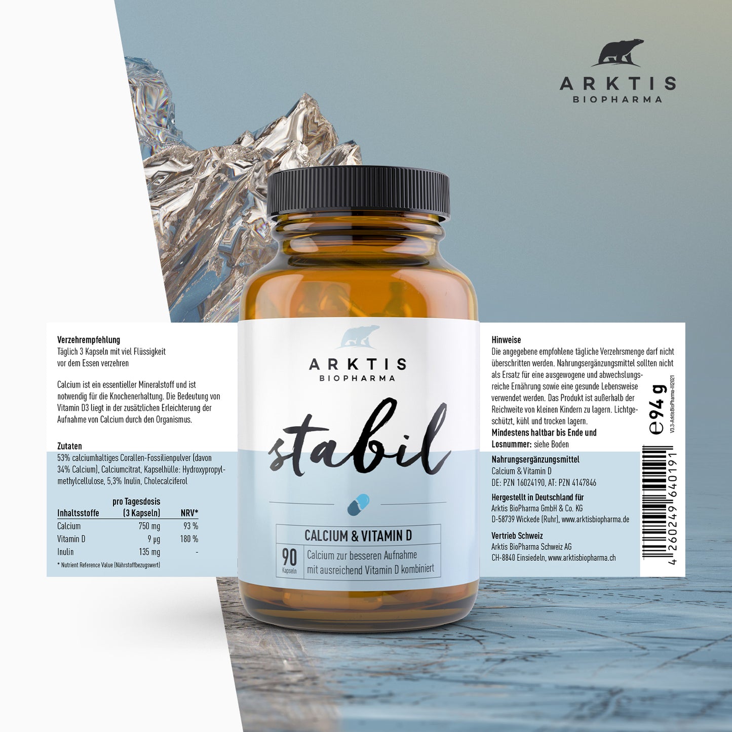 Arktis Stabil - Calcium + Vitamin D