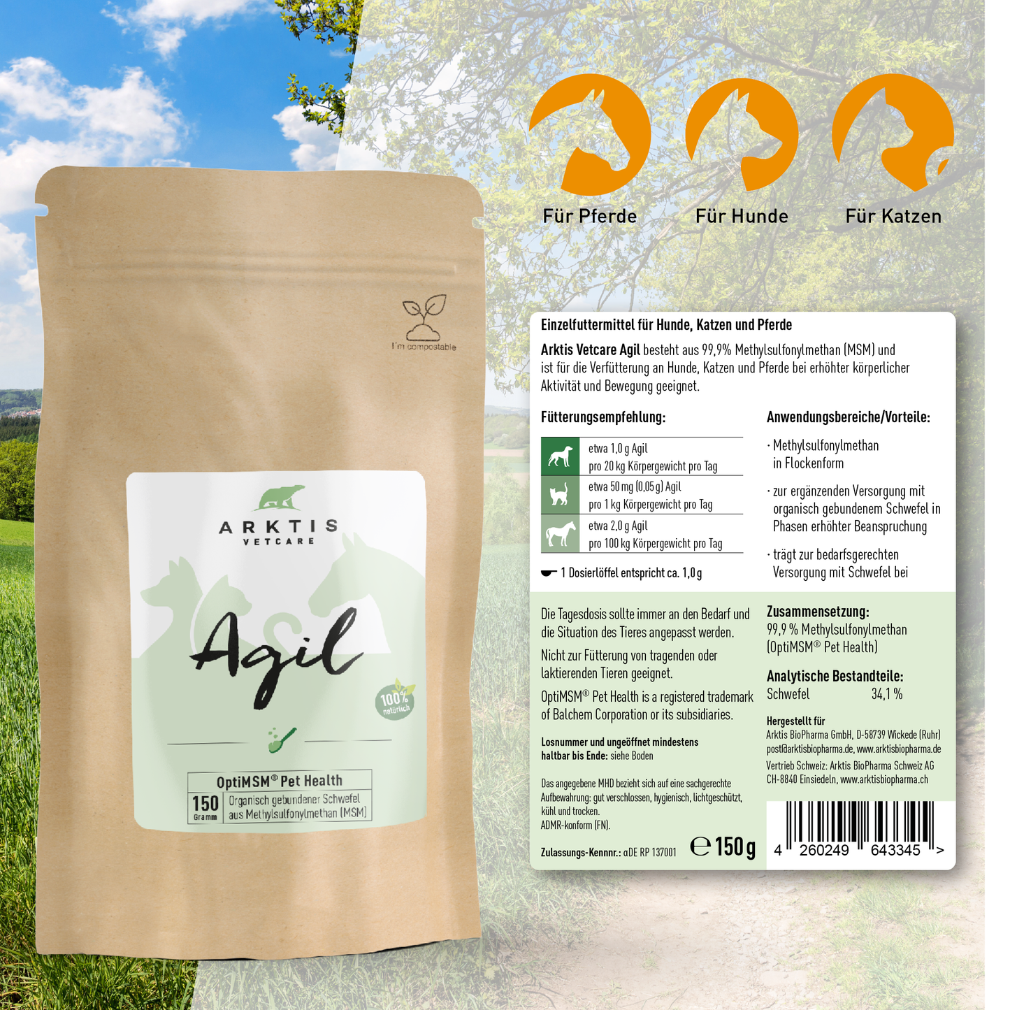 Arktis Vetcare Agil - OptiMSM® Flakes