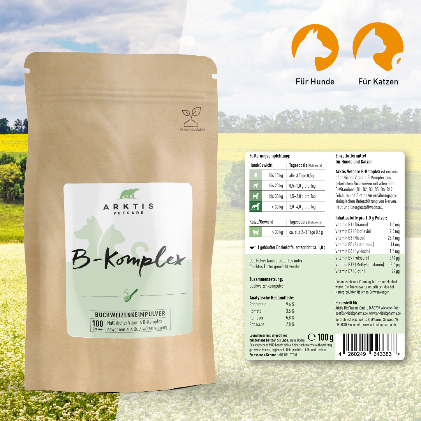 Arktis Vetcare B-Komplex - Buchweizenkeimpulver