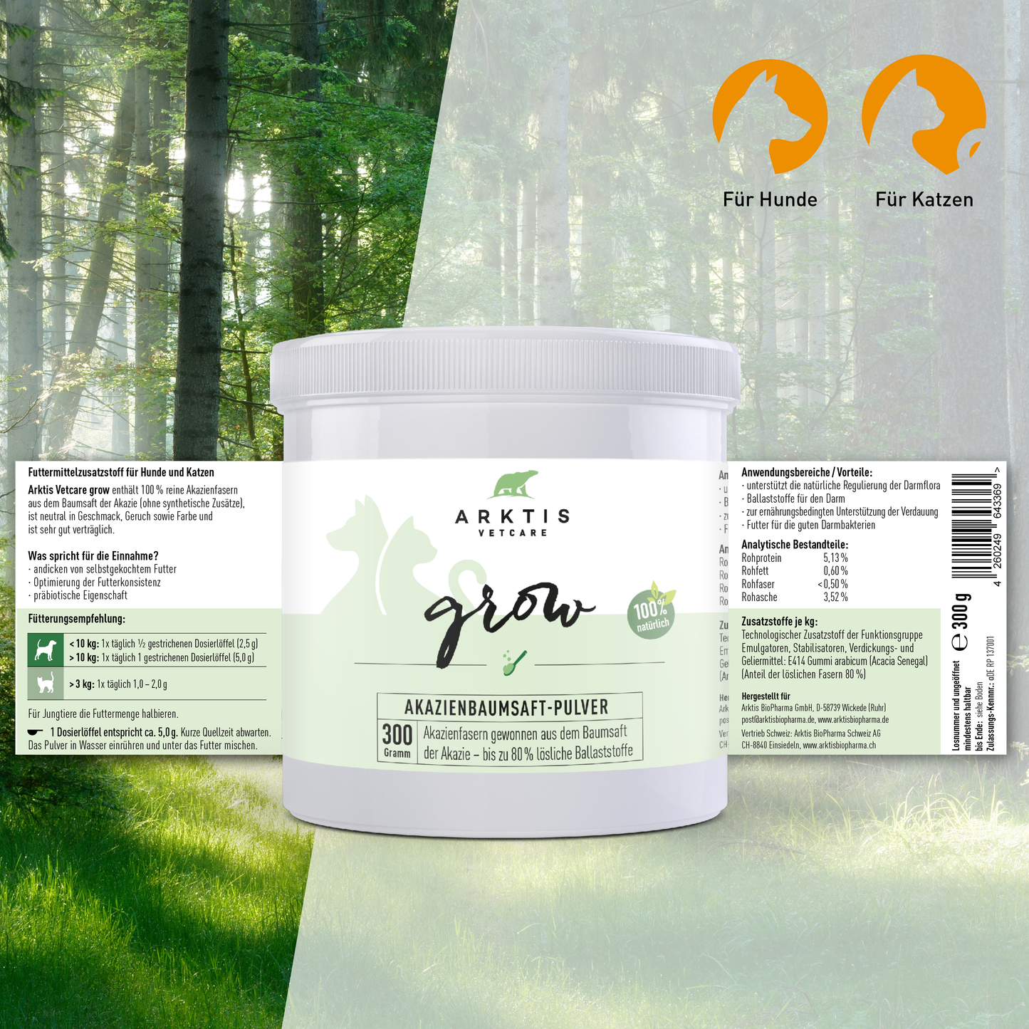 Arktis Vetcare Grow - Akazienbaumsaft-Pulver